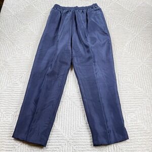 EVR Silk Trousers Women's Small Navy Blue 90s Streetwear Track Rap HipVintage